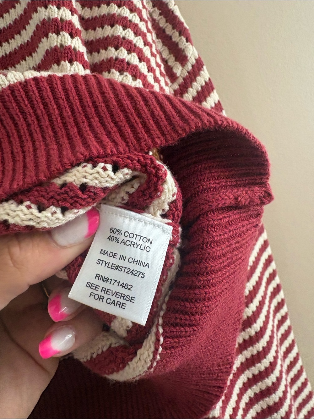 Soho & Stella American Flag Knit Sweater Size Medium Red White Blue 4th of July - Picture 5 of 5